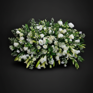 Peaceful Rest White Casket Spray